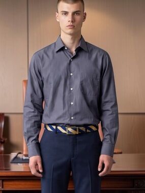 Brooks Brothers Men’s Size 15-1/2-(32/33) Medium Blue 100% Cotton Dress Shirt